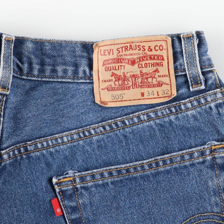 Levi's 505 REGULAR FIT tapered denim pants for men, size w32 cotton blue type Vintage Second Hand