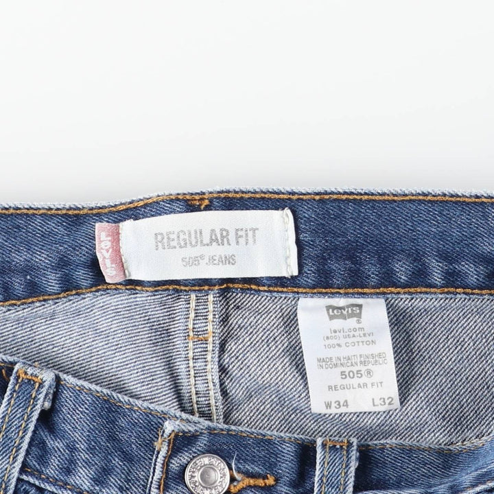Levi's 505 REGULAR FIT tapered denim pants for men, size w32 cotton blue type Vintage Second Hand