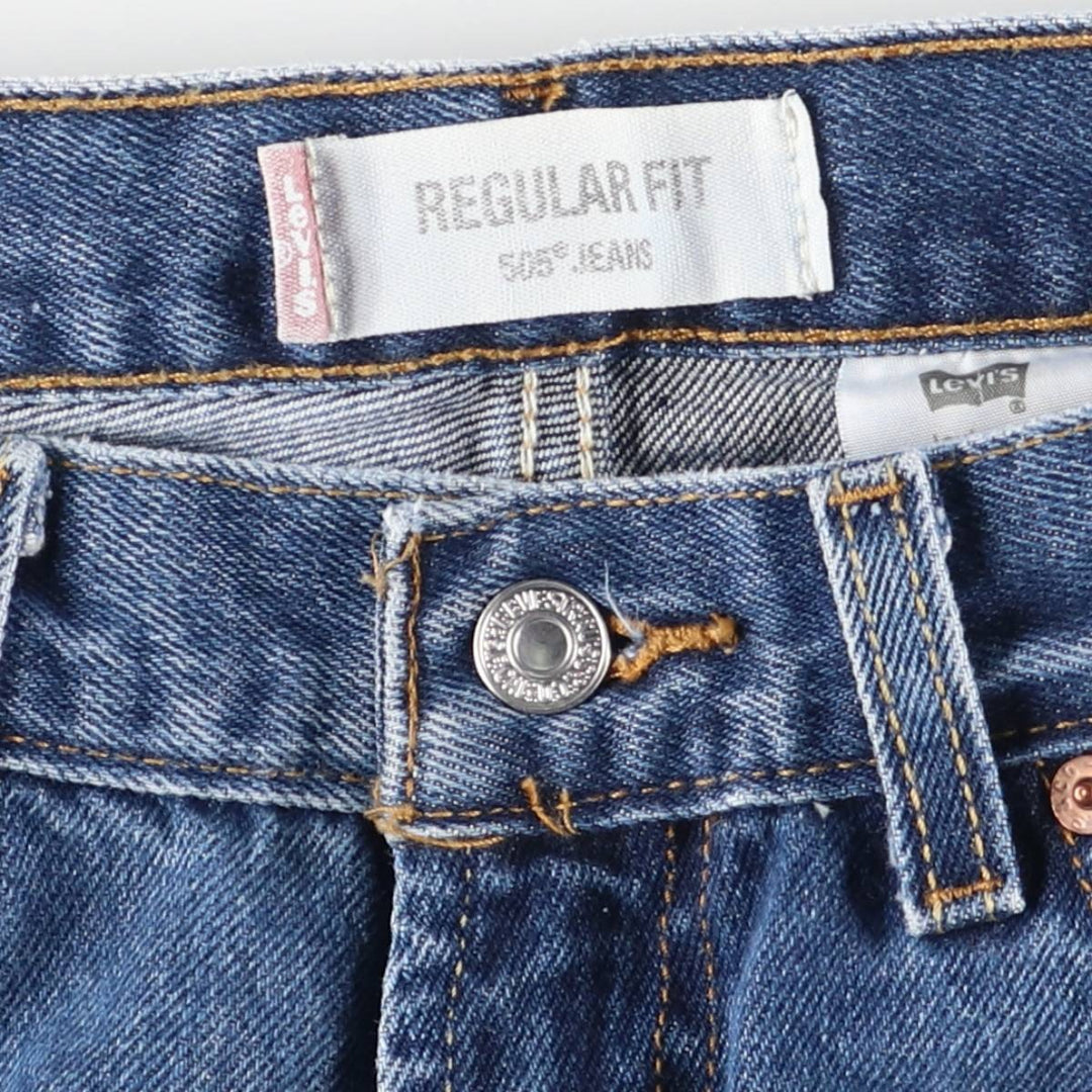 Levi's 505 REGULAR FIT tapered denim pants for men, size w32 cotton blue type Vintage Second Hand