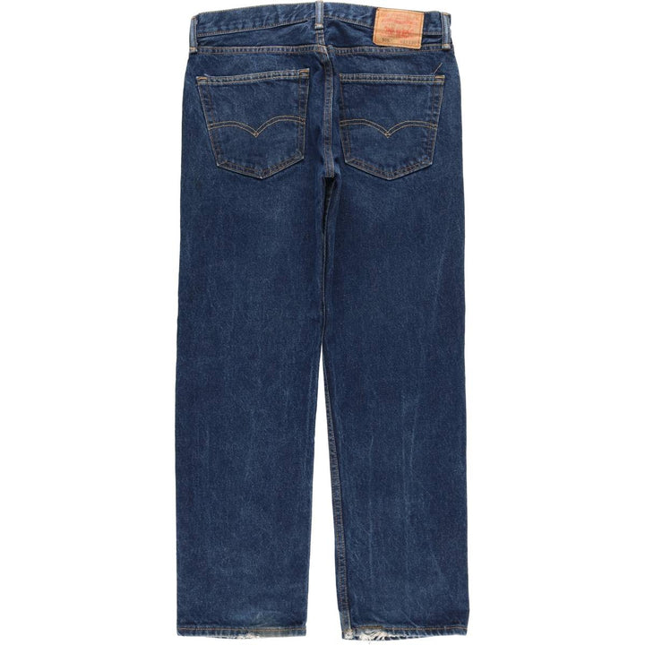 Levi's 505 tapered denim pants for men, size W34 cotton blue type Vintage Second Hand