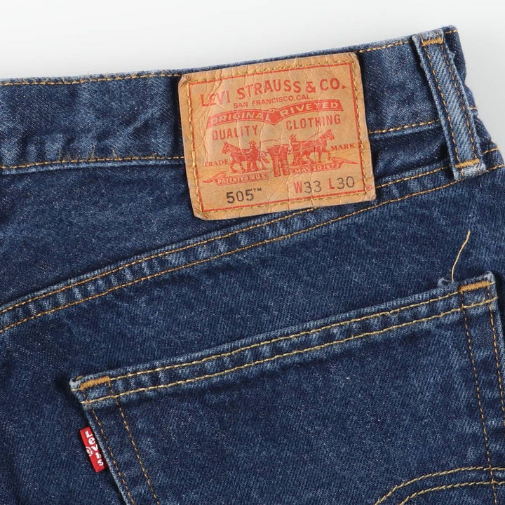 Levi's 505 tapered denim pants for men, size W34 cotton blue type Vintage Second Hand