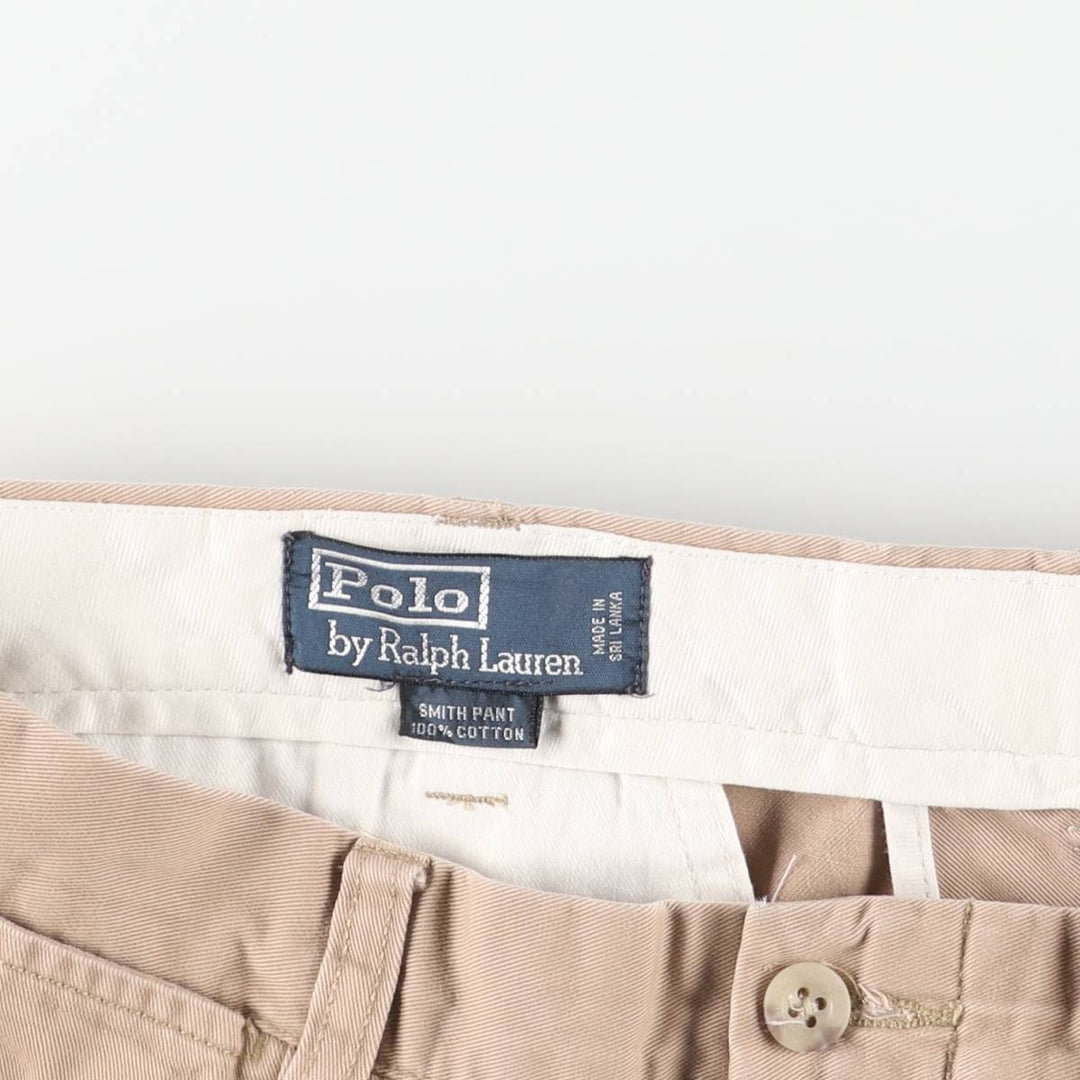Ralph Lauren POLO by Ralph Lauren SMITH PANT chino pants, men's size W34 cotton beige type brown Vintage Second Hand
