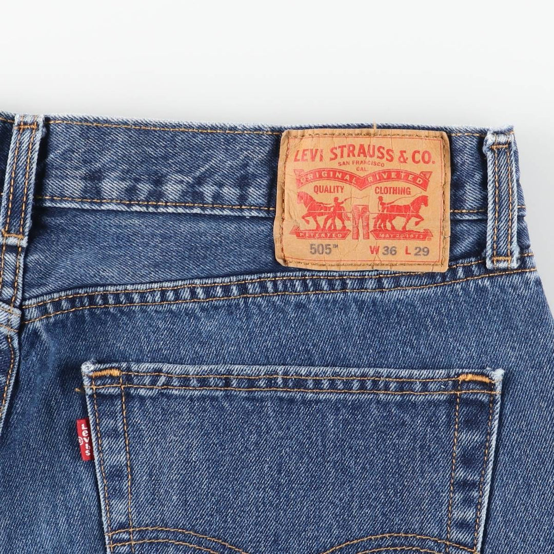 Levi's 505 tapered denim pants for men, size w36 cotton blue type Vintage Second Hand