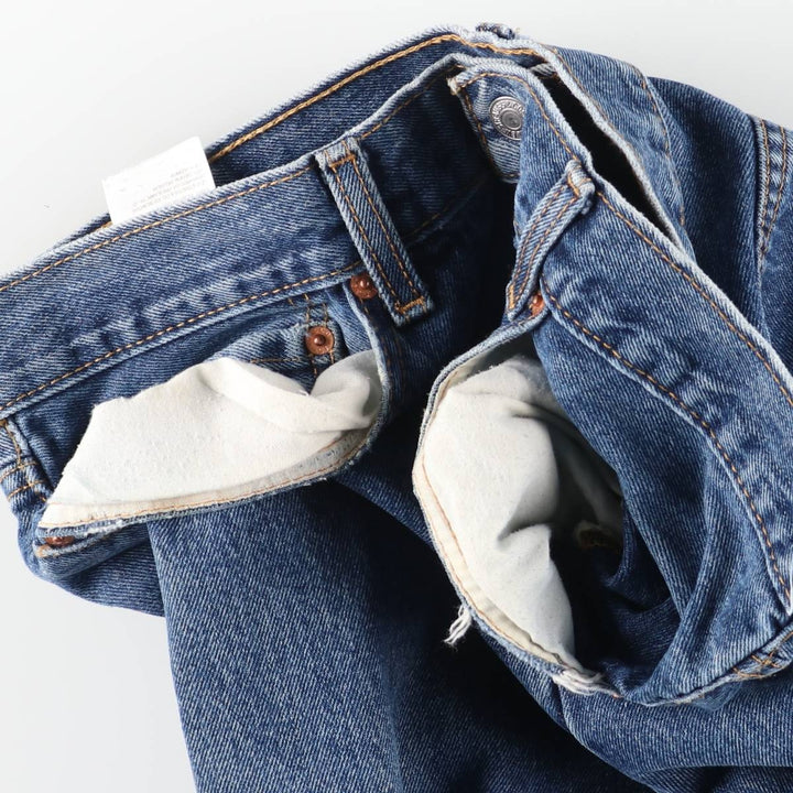Levi's 505 tapered denim pants for men, size w36 cotton blue type Vintage Second Hand
