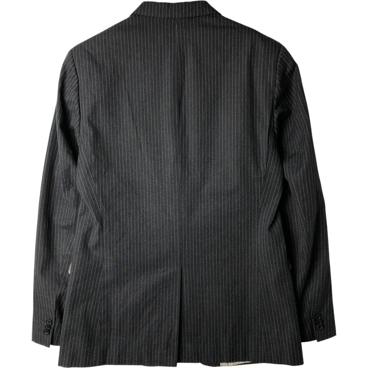 2000'S Banana Republic Tailored Fit Striped Cotton Tailored Jacket, Men's Size Medium cotton gray type Vintage Second Hand