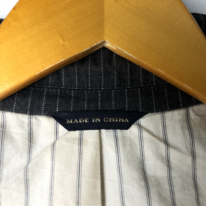 2000'S Banana Republic Tailored Fit Striped Cotton Tailored Jacket, Men's Size Medium cotton gray type Vintage Second Hand