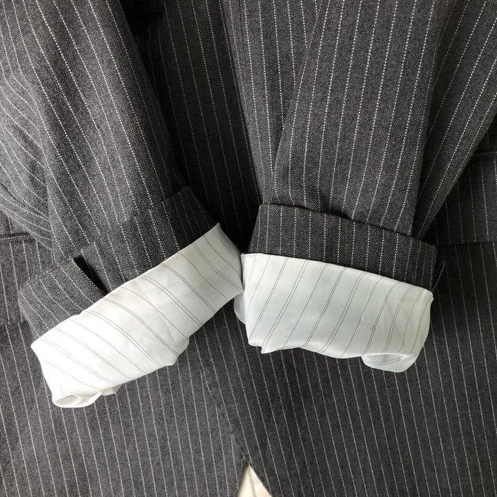 2000'S Banana Republic Tailored Fit Striped Cotton Tailored Jacket, Men's Size Medium cotton gray type Vintage Second Hand