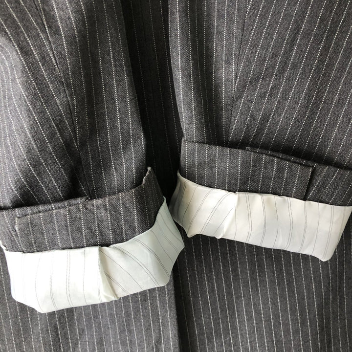 2000'S Banana Republic Tailored Fit Striped Cotton Tailored Jacket, Men's Size Medium cotton gray type Vintage Second Hand
