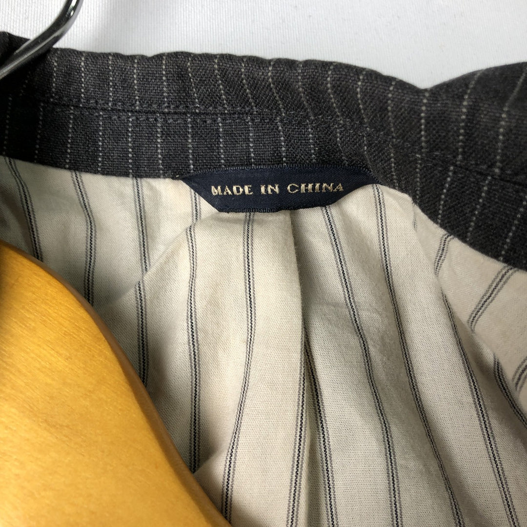 2000'S Banana Republic Tailored Fit Striped Cotton Tailored Jacket, Men's Size Medium cotton gray type Vintage Second Hand