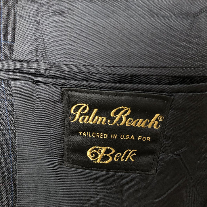 Palm Beach Check Pattern Blazer, Tailored Jacket, Made in USA, Men's Size Medium unclear Charcoal Vintage Second Hand