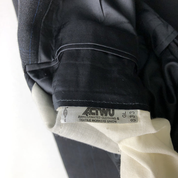 Palm Beach Check Pattern Blazer, Tailored Jacket, Made in USA, Men's Size Medium unclear Charcoal Vintage Second Hand