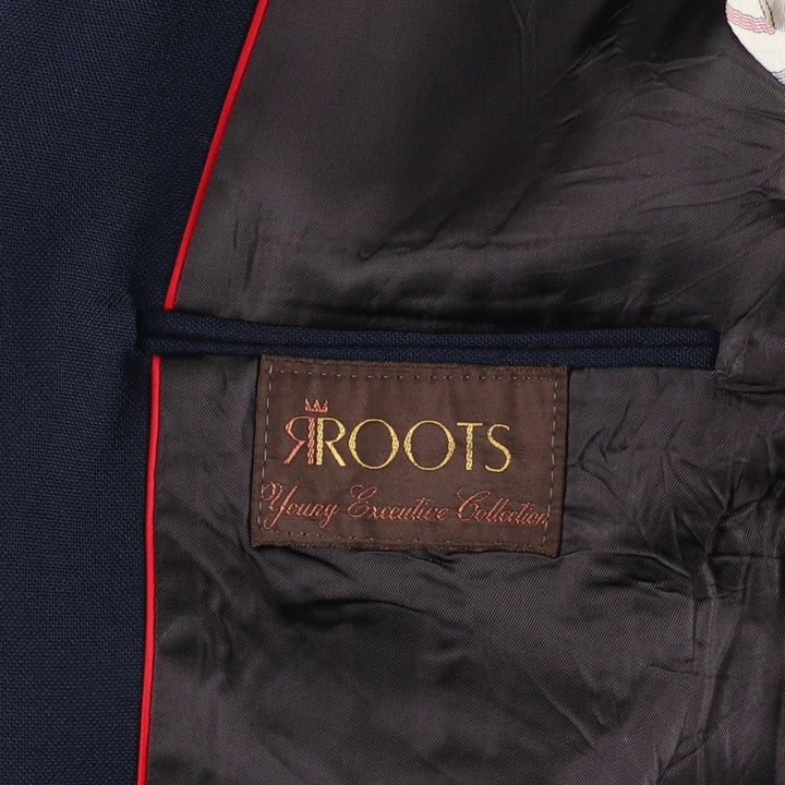 ROOTS Navy Blazer, Tailored Jacket, Made in USA, Men's Size Medium unclear navy blue type Vintage Second Hand