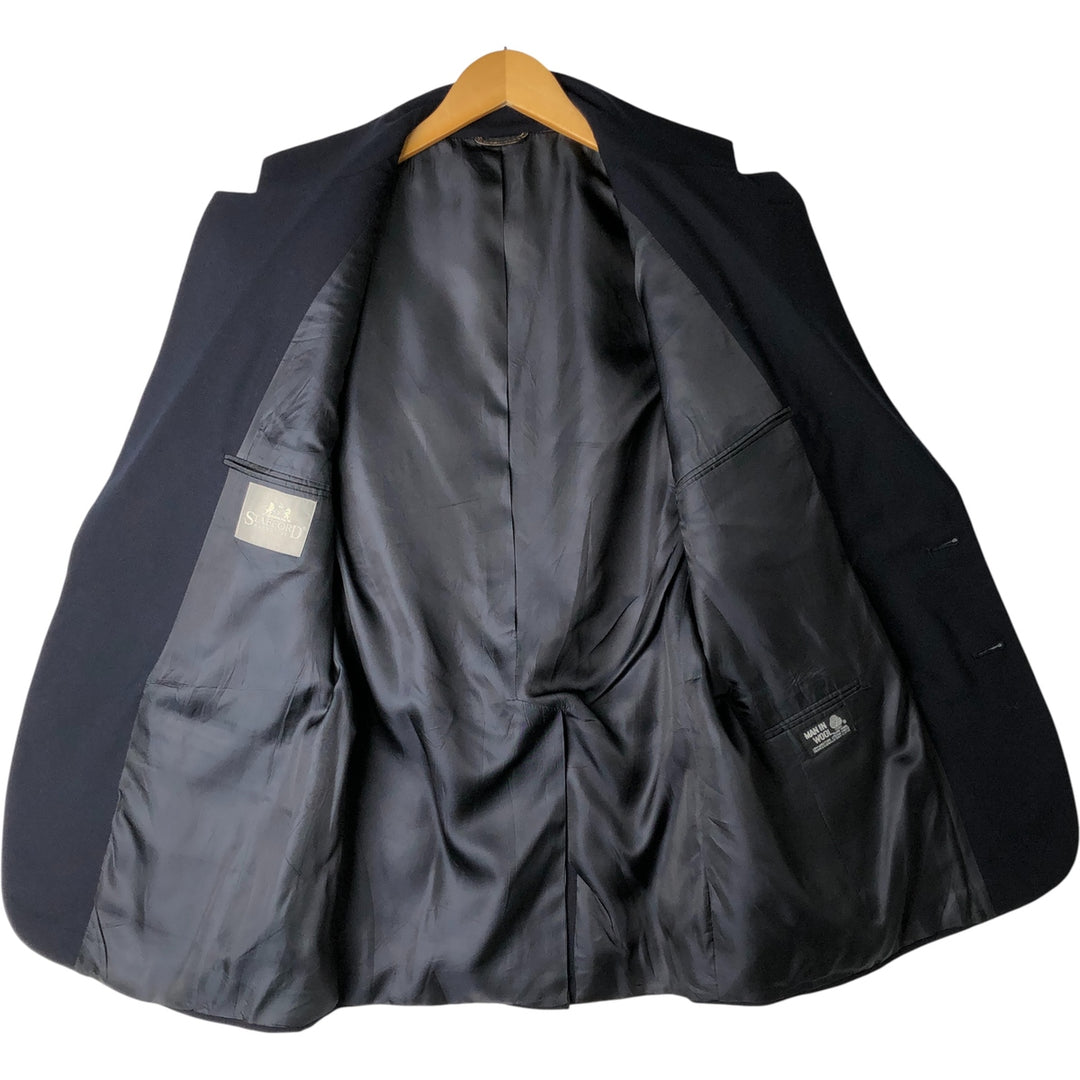 Stafford Executive Navy Blazer, Tailored Jacket, Made in USA, Men's Size Medium wool navy blue type Vintage Second Hand