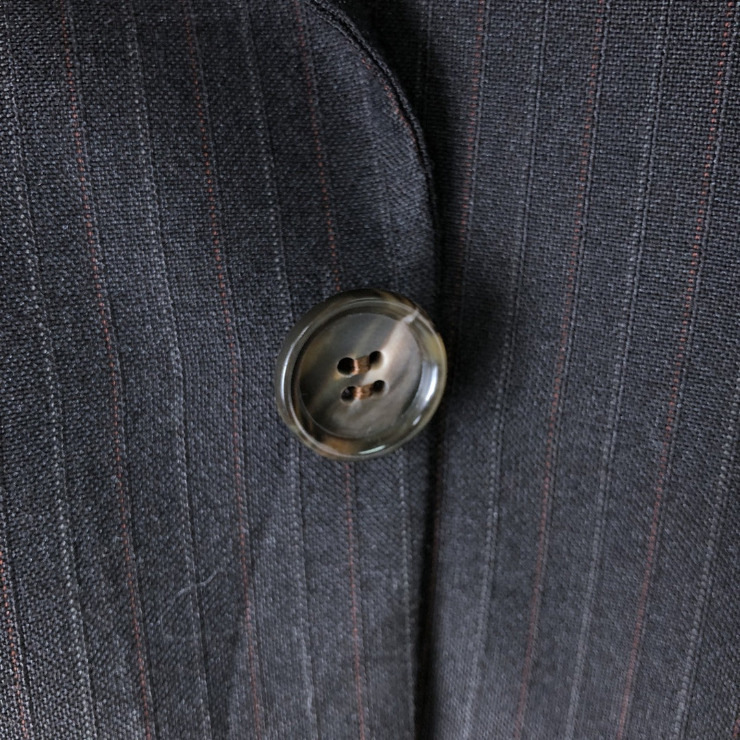 FIELD BROTHERS GROSHIRE Stripe Pattern Blazer, Tailored Jacket, Men's Size Medium unclear brown type Vintage Second Hand