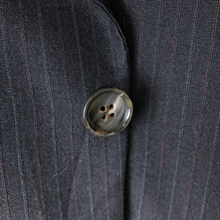 FIELD BROTHERS GROSHIRE Stripe Pattern Blazer, Tailored Jacket, Men's Size Medium unclear brown type Vintage Second Hand