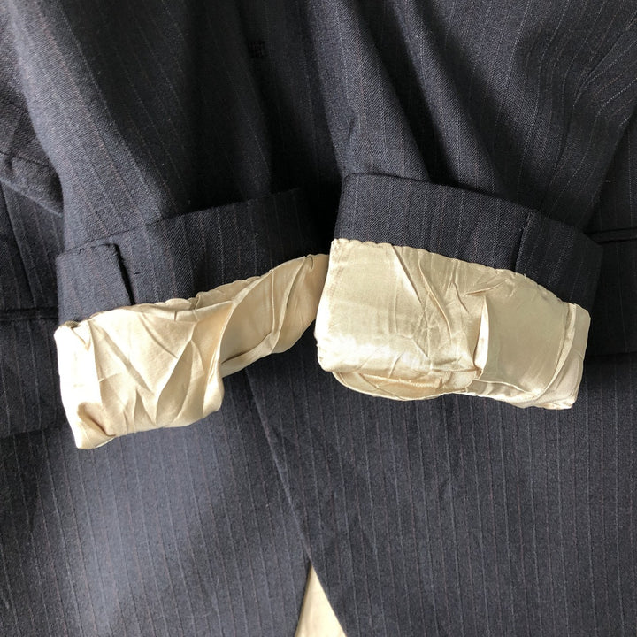 FIELD BROTHERS GROSHIRE Stripe Pattern Blazer, Tailored Jacket, Men's Size Medium unclear brown type Vintage Second Hand