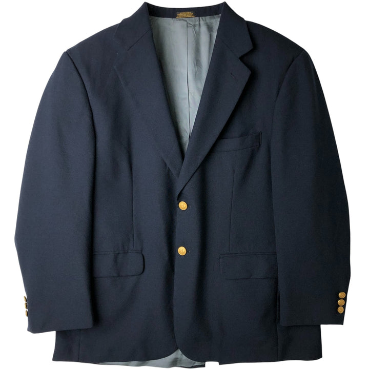 Stafford Navy Blazer, Tailored Jacket, Men's Size L Dacron Polyester navy blue type Vintage Second Hand