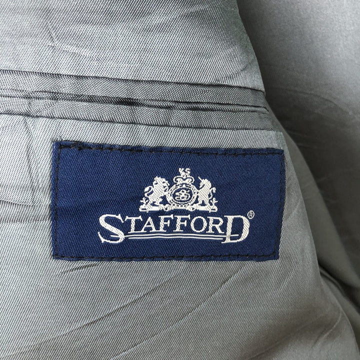 Stafford Navy Blazer, Tailored Jacket, Men's Size L Dacron Polyester navy blue type Vintage Second Hand