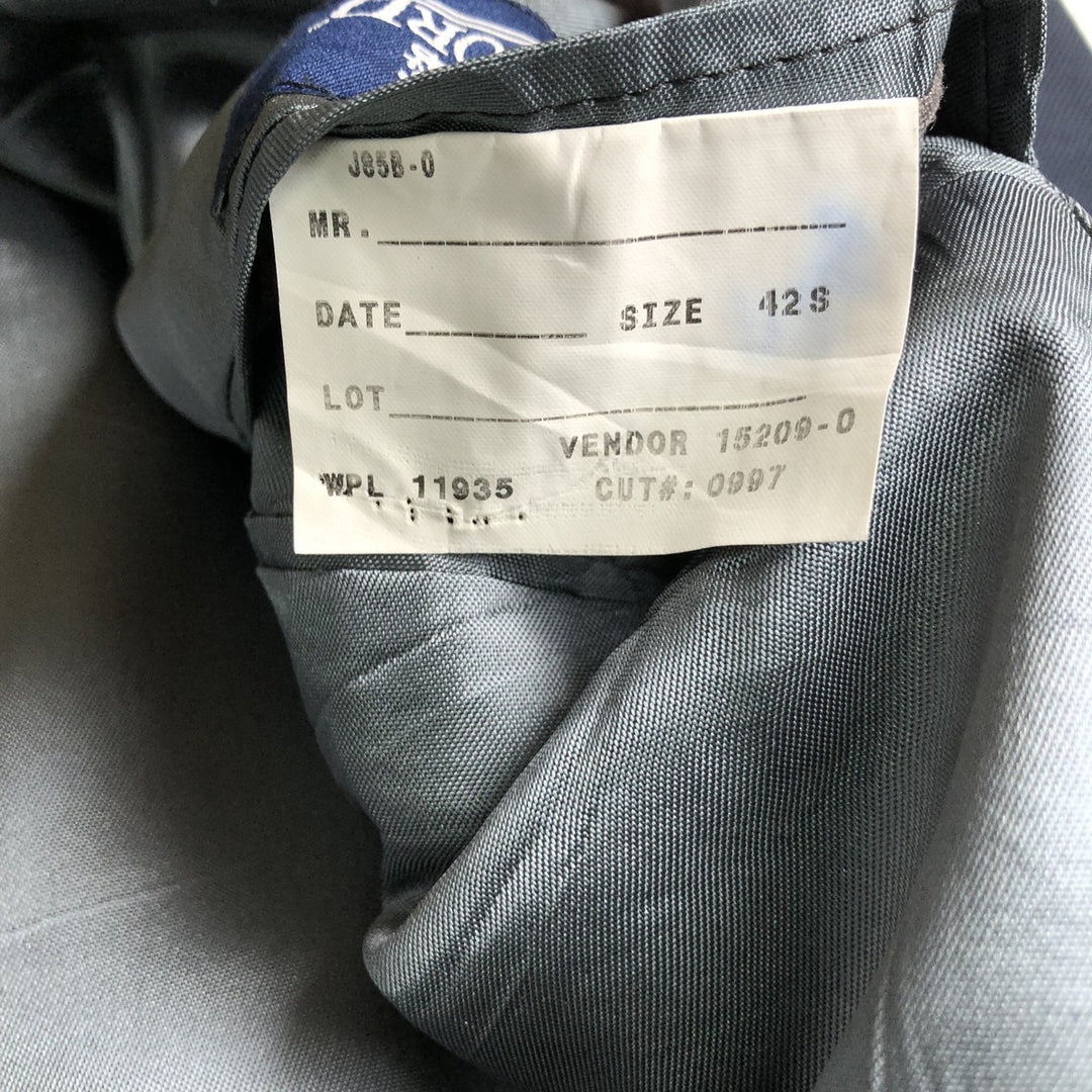 Stafford Navy Blazer, Tailored Jacket, Men's Size L Dacron Polyester navy blue type Vintage Second Hand