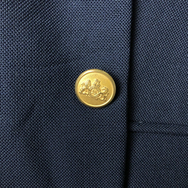 Stafford Navy Blazer, Tailored Jacket, Men's Size L Dacron Polyester navy blue type Vintage Second Hand