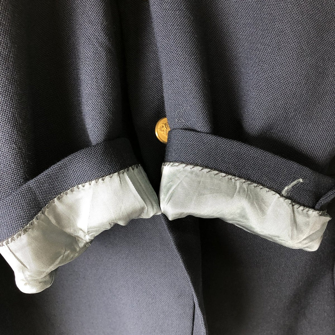 Stafford Navy Blazer, Tailored Jacket, Men's Size L Dacron Polyester navy blue type Vintage Second Hand