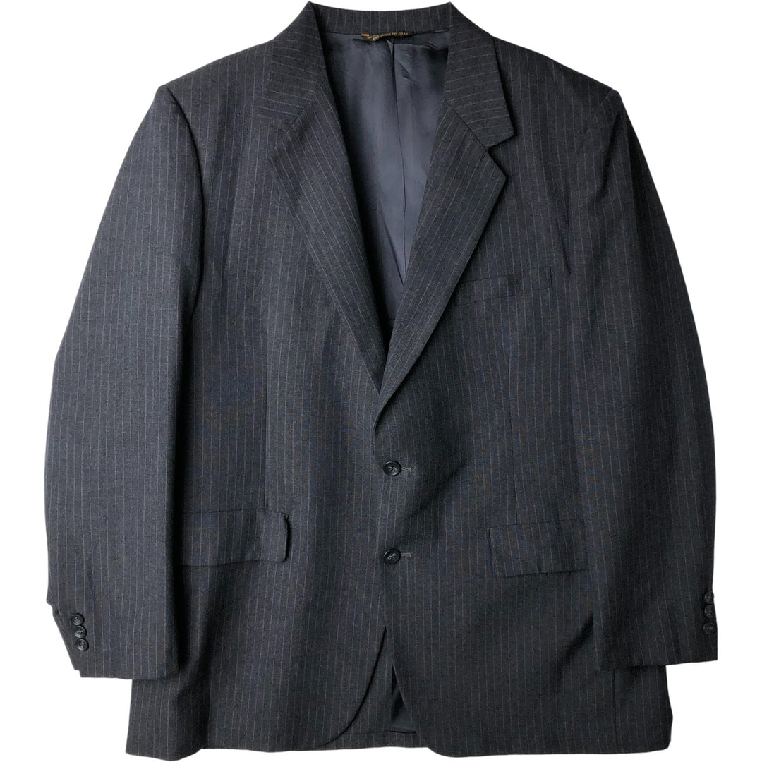 Palm Beach Stripe Pattern Blazer, Tailored Jacket, Made in USA, Men's Size L unclear gray type Vintage Second Hand