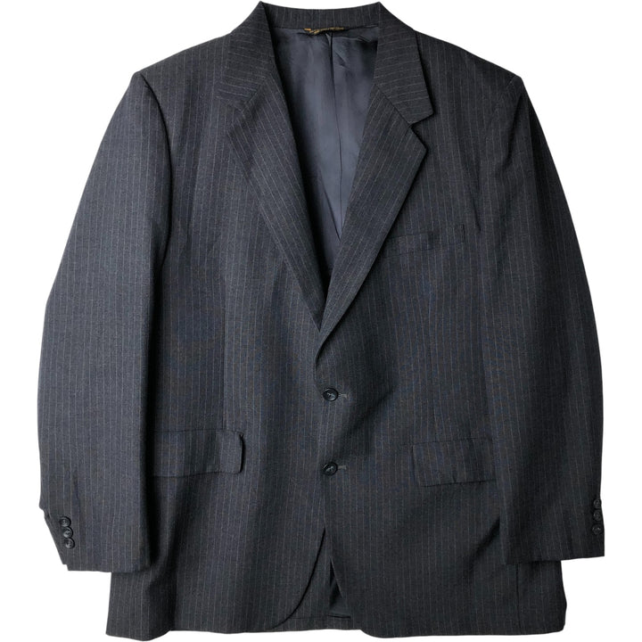 Palm Beach Stripe Pattern Blazer, Tailored Jacket, Made in USA, Men's Size L unclear gray type Vintage Second Hand