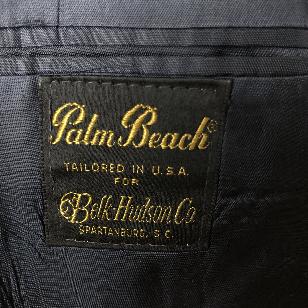 Palm Beach Stripe Pattern Blazer, Tailored Jacket, Made in USA, Men's Size L unclear gray type Vintage Second Hand