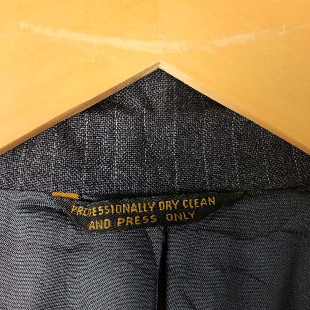Palm Beach Stripe Pattern Blazer, Tailored Jacket, Made in USA, Men's Size L unclear gray type Vintage Second Hand