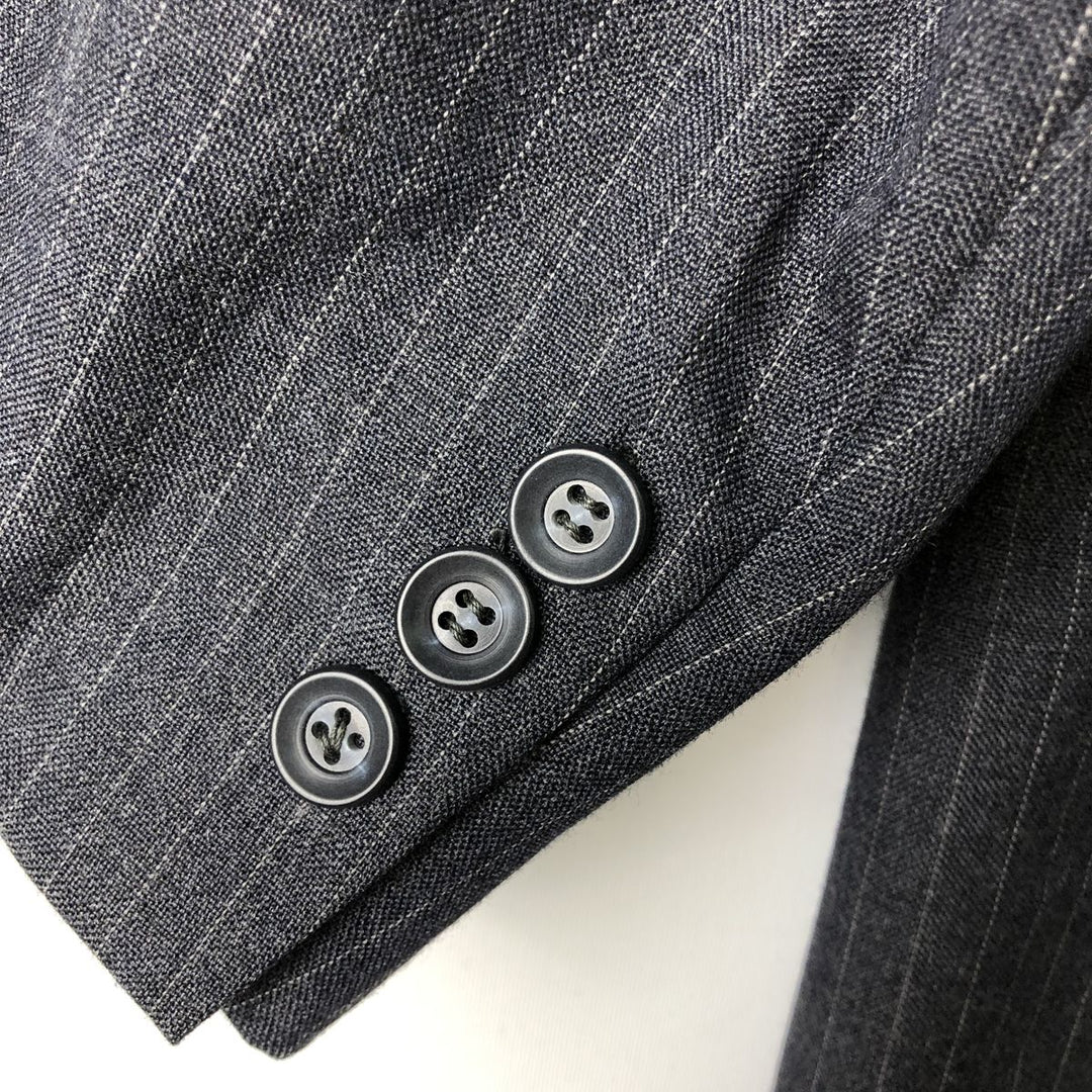 Palm Beach Stripe Pattern Blazer, Tailored Jacket, Made in USA, Men's Size L unclear gray type Vintage Second Hand