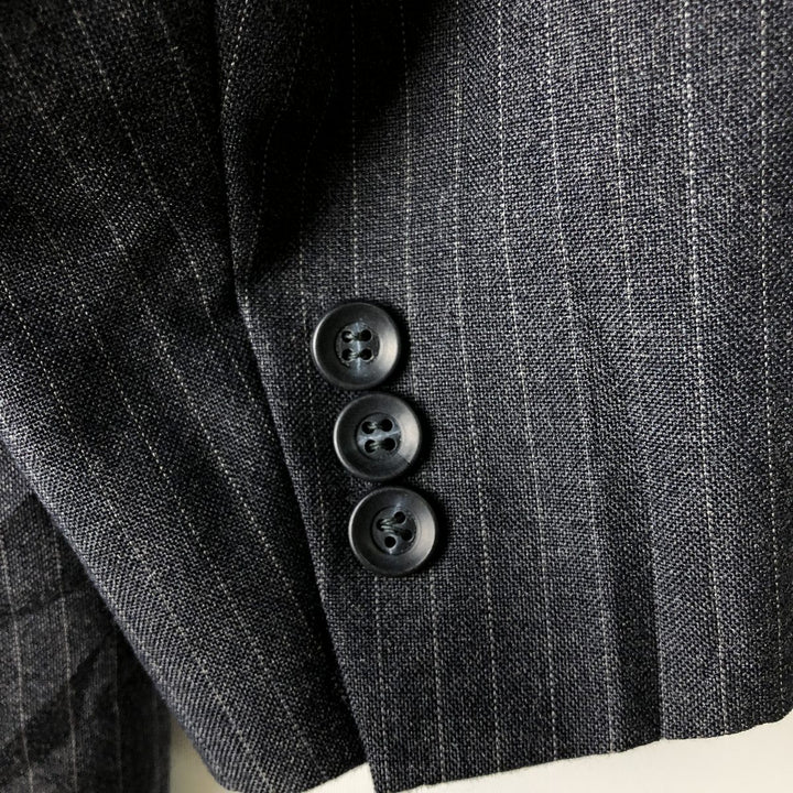 Palm Beach Stripe Pattern Blazer, Tailored Jacket, Made in USA, Men's Size L unclear gray type Vintage Second Hand