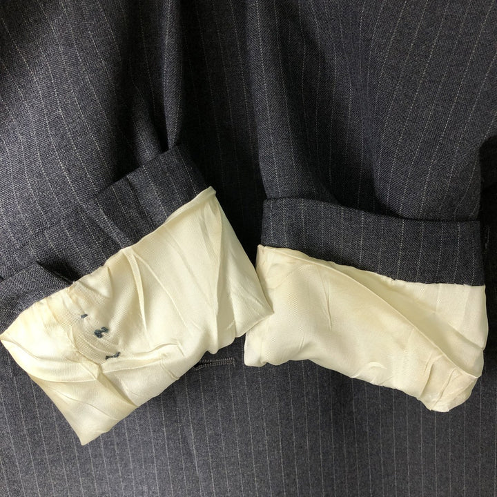 Palm Beach Stripe Pattern Blazer, Tailored Jacket, Made in USA, Men's Size L unclear gray type Vintage Second Hand