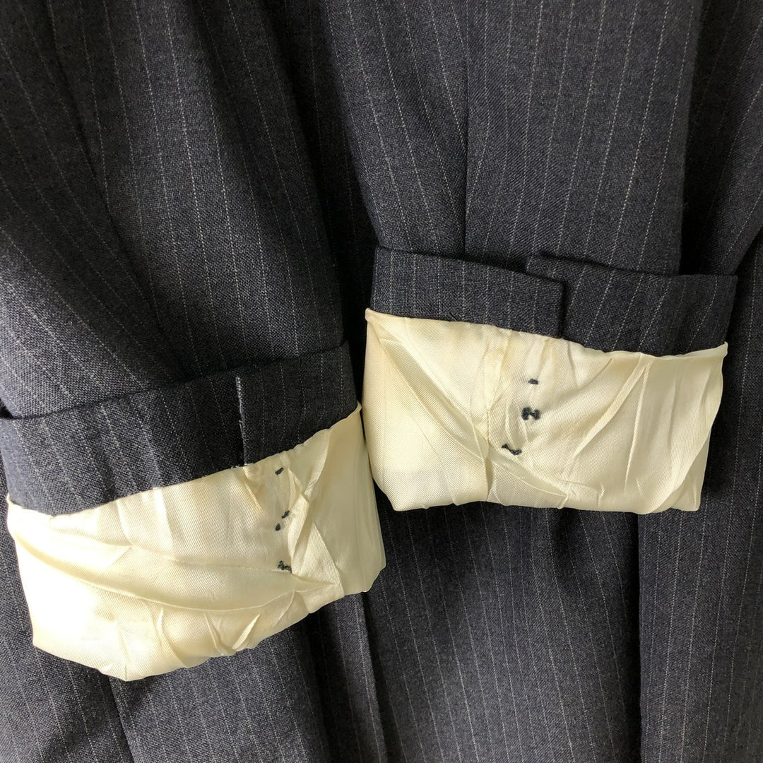 Palm Beach Stripe Pattern Blazer, Tailored Jacket, Made in USA, Men's Size L unclear gray type Vintage Second Hand