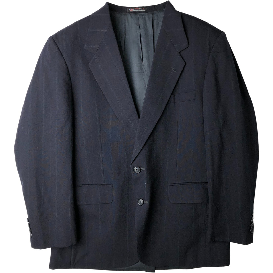 Stafford Stripe Pattern Blazer, Tailored Jacket, Made in USA, Men's Size L unclear navy blue type Vintage Second Hand