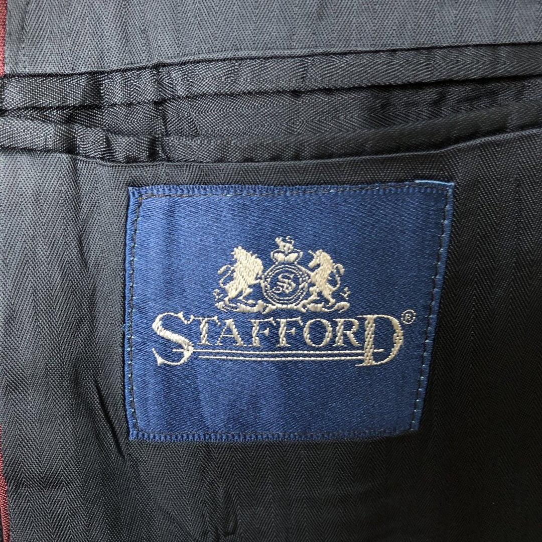 Stafford Stripe Pattern Blazer, Tailored Jacket, Made in USA, Men's Size L unclear navy blue type Vintage Second Hand