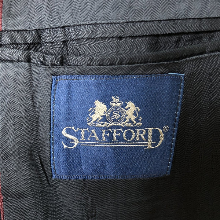 Stafford Stripe Pattern Blazer, Tailored Jacket, Made in USA, Men's Size L unclear navy blue type Vintage Second Hand