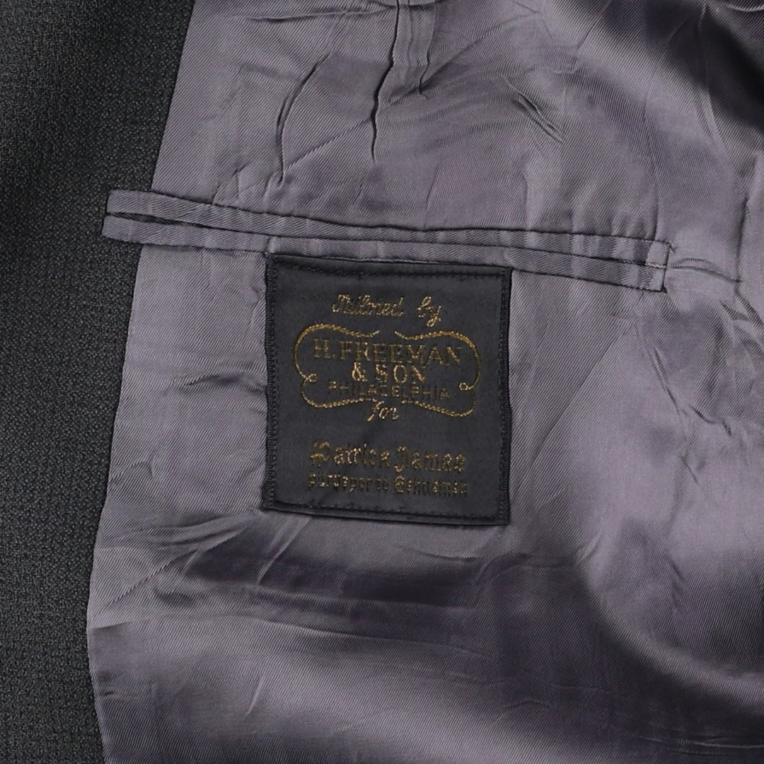 H.FREEMAN and SON wool tailored jacket, made in the USA, men's size L wool Green type dark green Vintage Second Hand