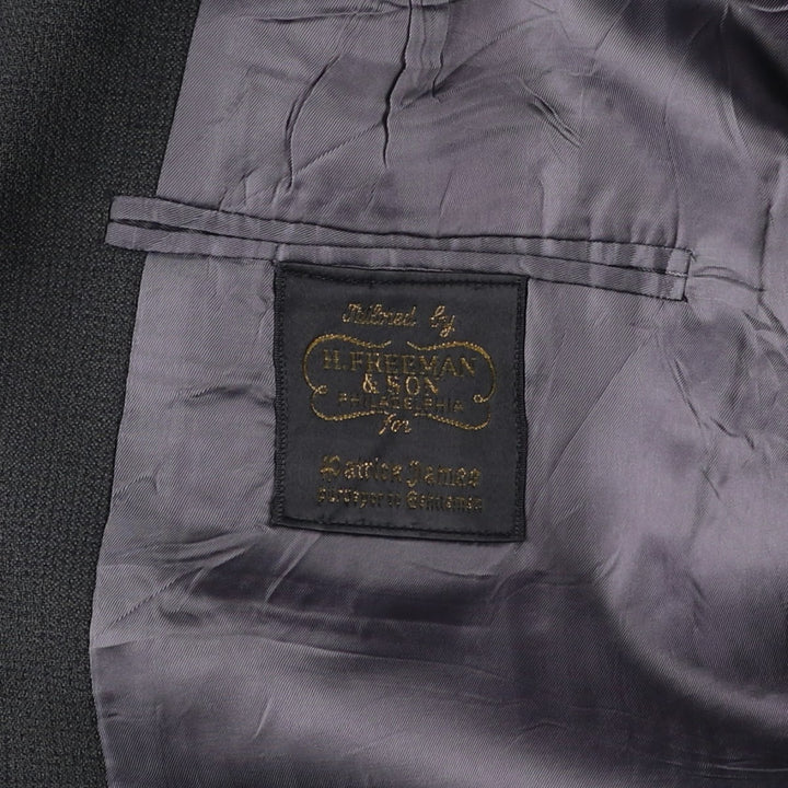H.FREEMAN and SON wool tailored jacket, made in the USA, men's size L wool Green type dark green Vintage Second Hand