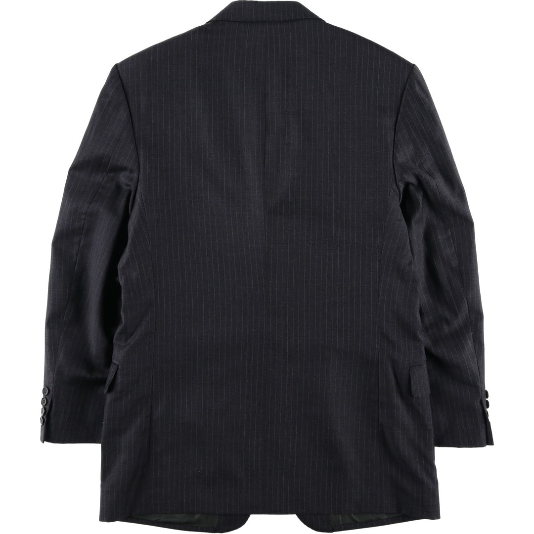Natazzi Striped Wool Tailored Jacket, Made in Italy, Men's Size M wool Charcoal Vintage Second Hand