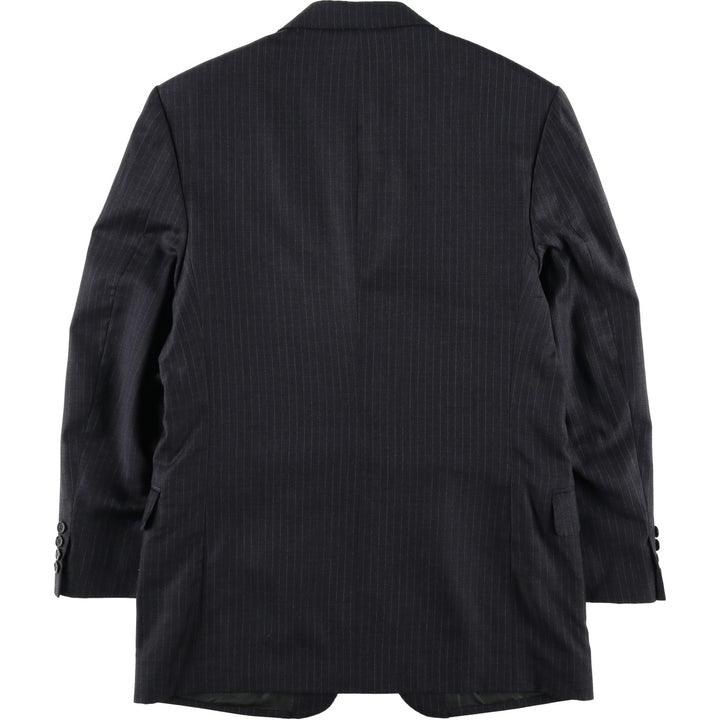 Natazzi Striped Wool Tailored Jacket, Made in Italy, Men's Size M wool Charcoal Vintage Second Hand