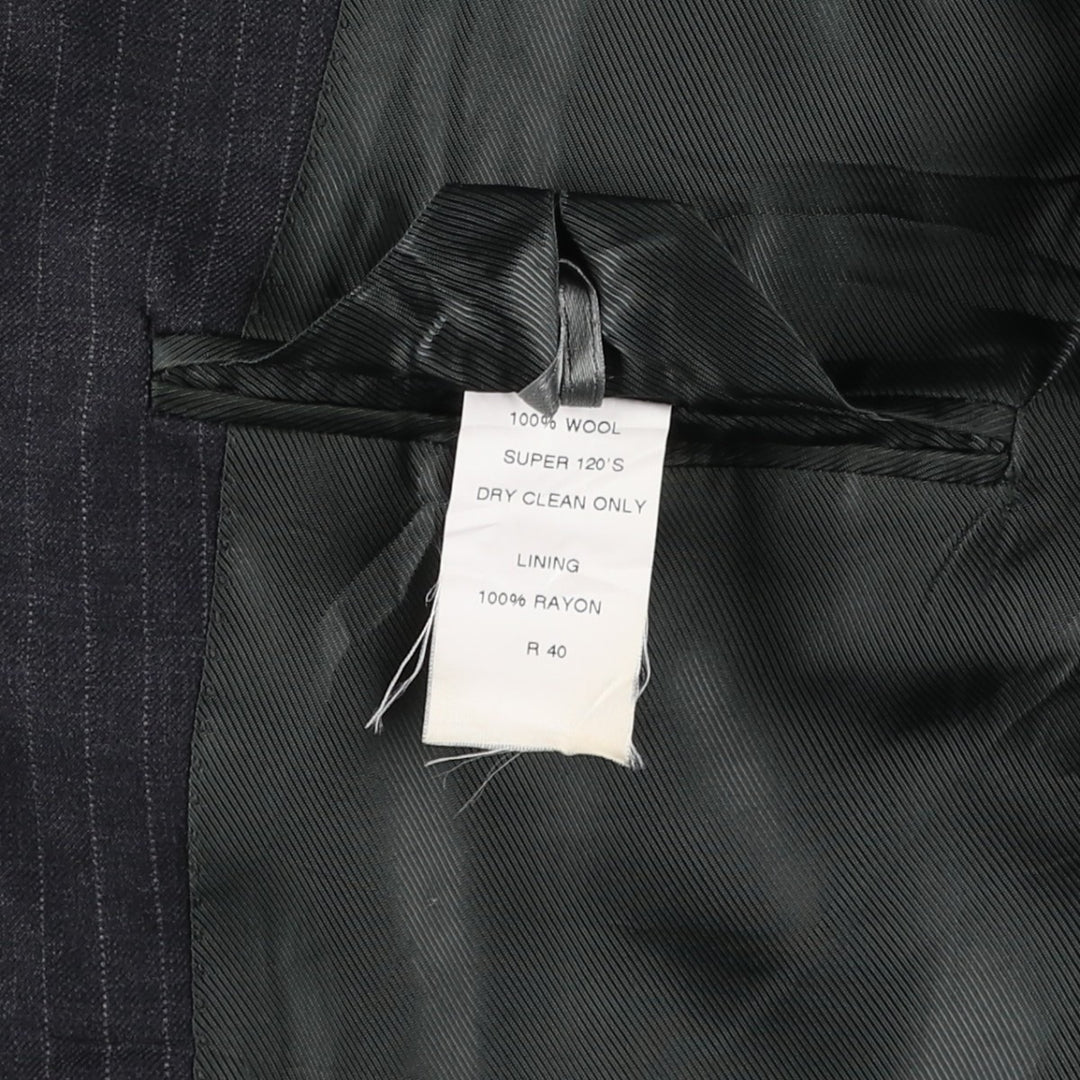 Natazzi Striped Wool Tailored Jacket, Made in Italy, Men's Size M wool Charcoal Vintage Second Hand