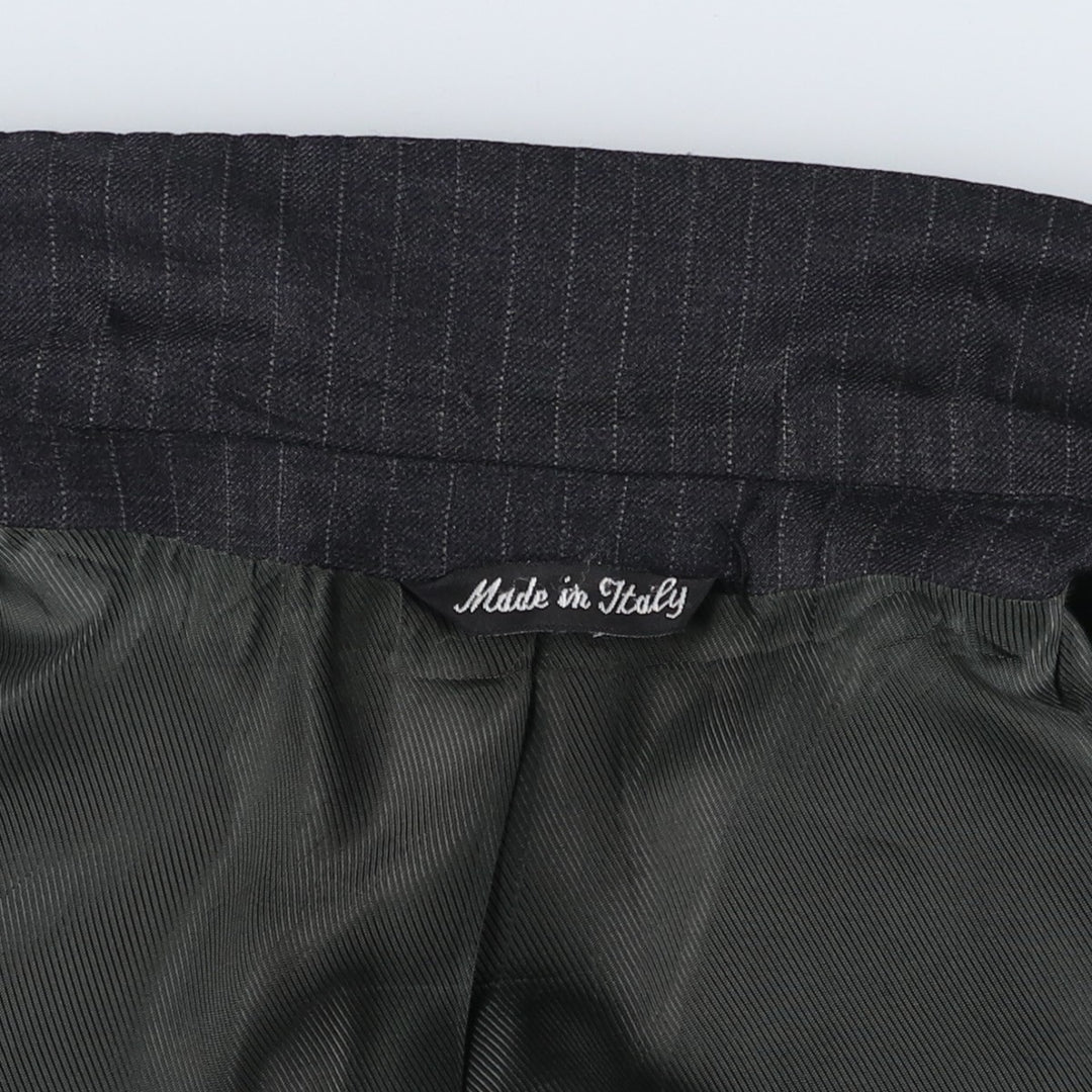 Natazzi Striped Wool Tailored Jacket, Made in Italy, Men's Size M wool Charcoal Vintage Second Hand