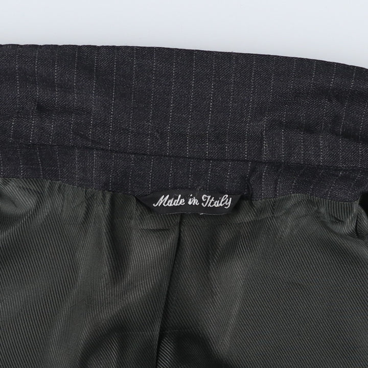 Natazzi Striped Wool Tailored Jacket, Made in Italy, Men's Size M wool Charcoal Vintage Second Hand