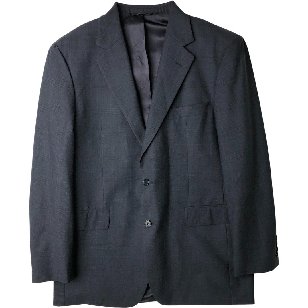 Brooks Brothers 346 Check Pattern Wool Tailored Jacket, Men's Size Medium wool Charcoal Vintage Second Hand