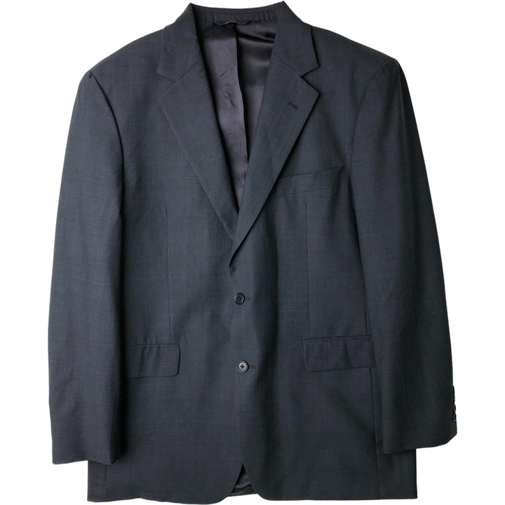 Brooks Brothers 346 Check Pattern Wool Tailored Jacket, Men's Size Medium wool Charcoal Vintage Second Hand
