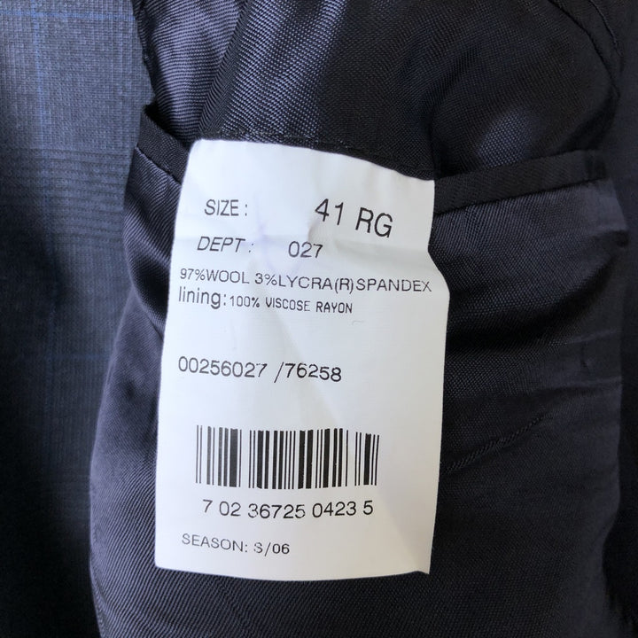 Brooks Brothers 346 Check Pattern Wool Tailored Jacket, Men's Size Medium wool Charcoal Vintage Second Hand