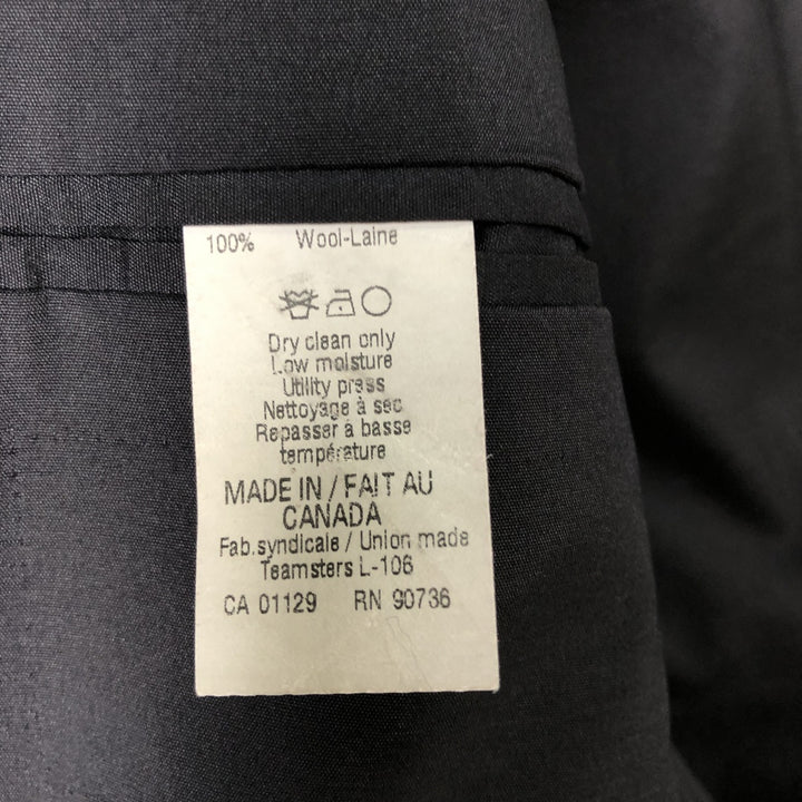 Ralph Lauren Lauren Striped Wool Tailored Jacket, Made in Canada, Men's Size M wool navy blue type Vintage Second Hand