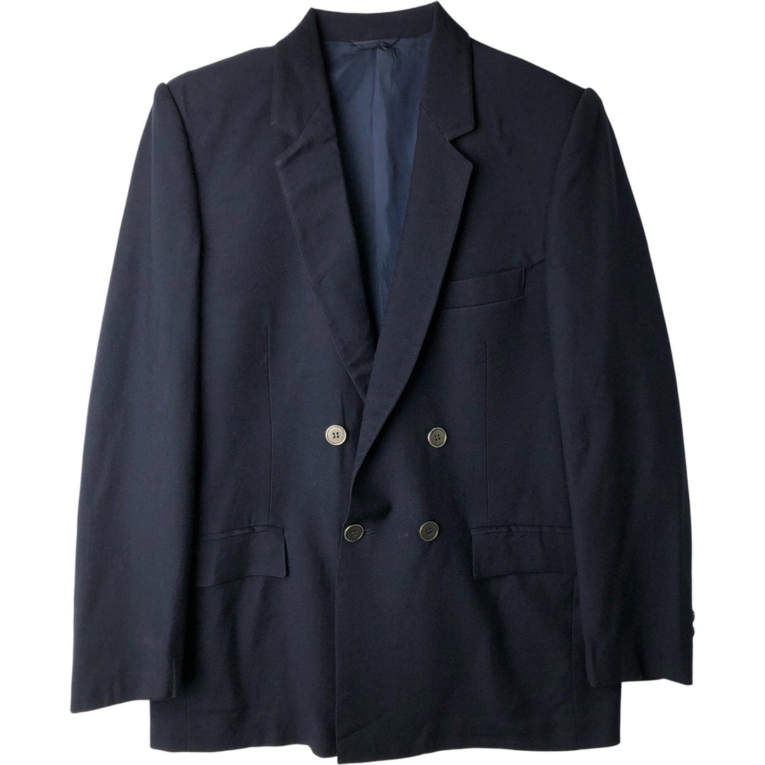 MICHOPOULOS SELECT Double-Breasted Blazer, Tailored Jacket, Men's Size Small unclear navy blue type Vintage Second Hand