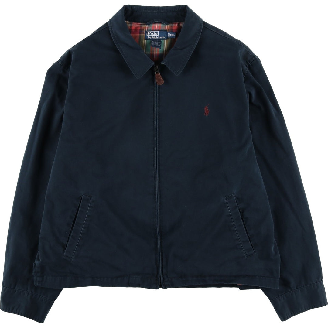 Ralph Lauren POLO by Ralph Lauren Swing Top Sports Jacket Men's XXL cotton navy blue type Vintage Second Hand