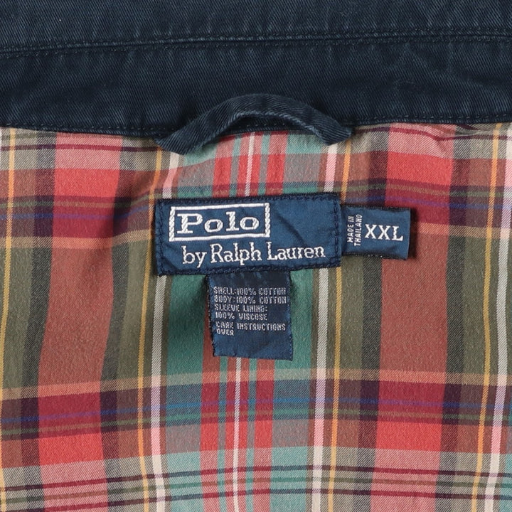 Ralph Lauren POLO by Ralph Lauren Swing Top Sports Jacket Men's XXL cotton navy blue type Vintage Second Hand